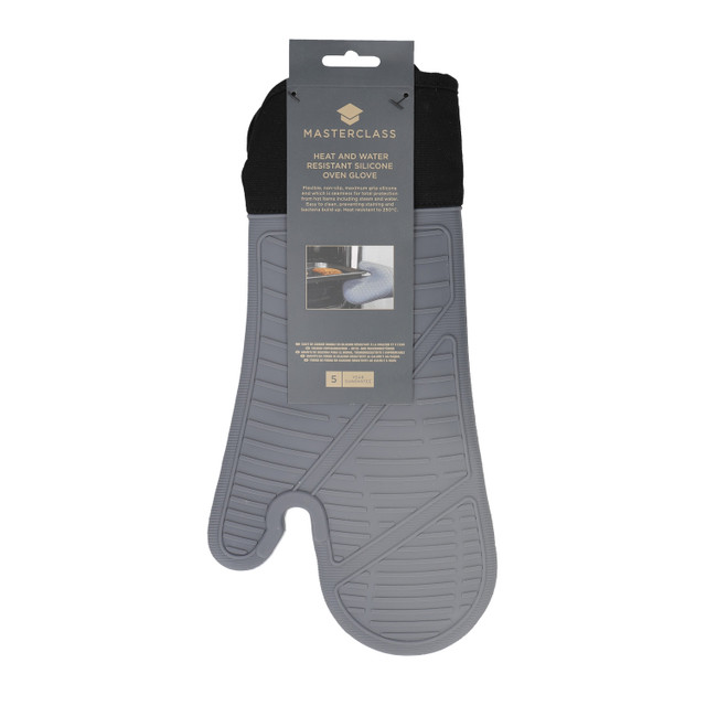 MasterClass Silicone High Temperature Oven Glove – Grey/Black