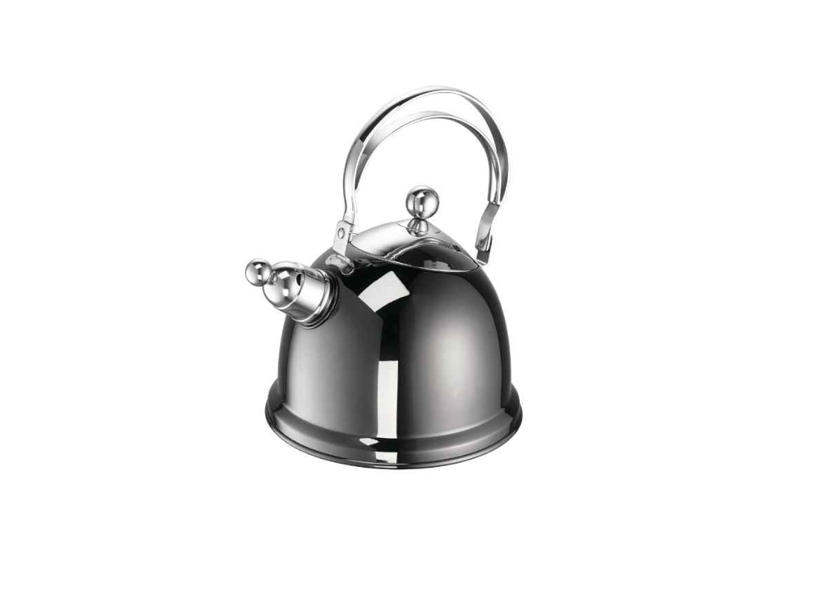Schulte-Ufer Grey Stainless Whistling Kettle Suitable for Aga Range Cooker - 16 cm, approx. 2.2L